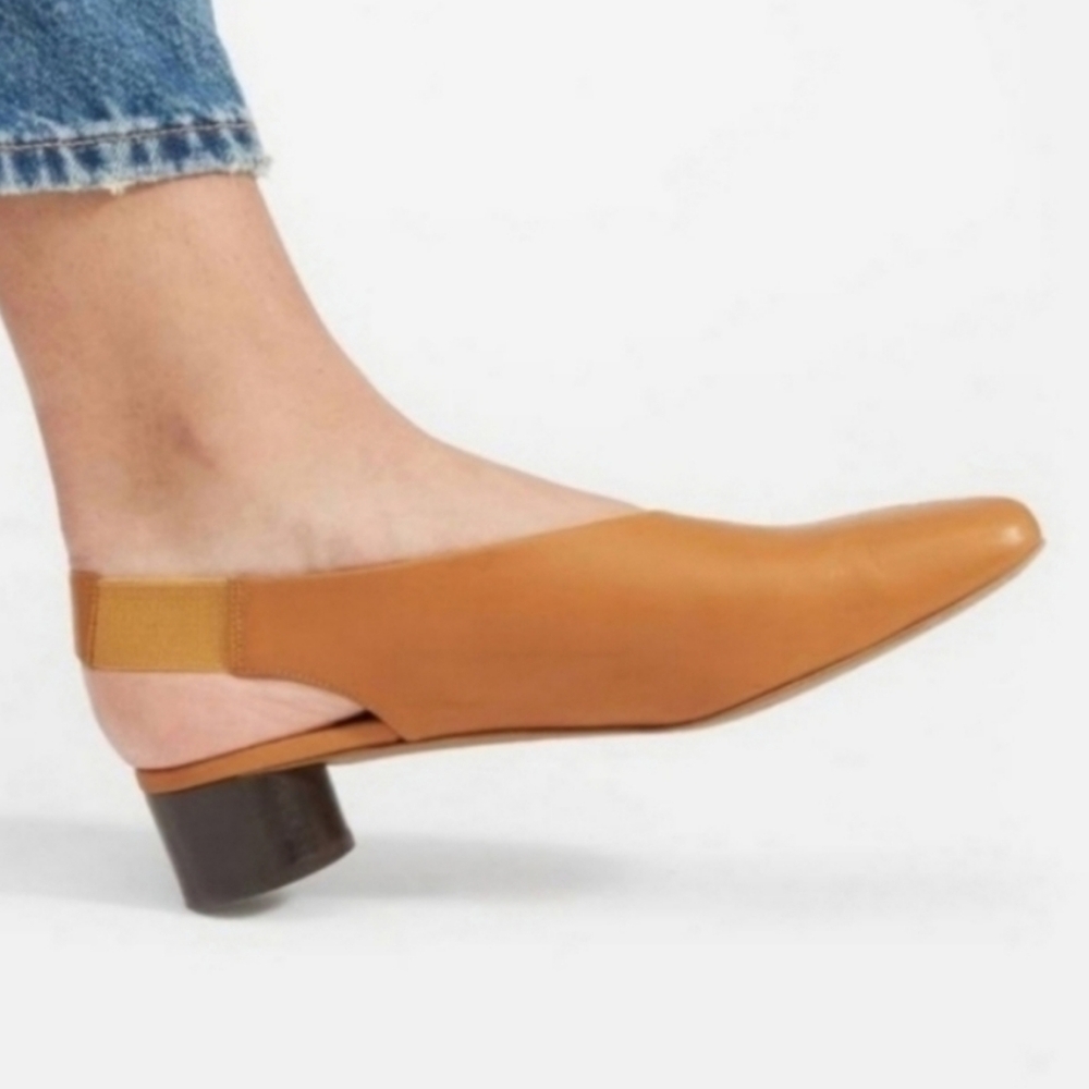 Everlane Size 6 SlingBack Flats w/ Heel in Pumpkin Spice Orange